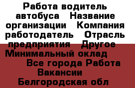 Работа водитель автобуса › Название организации ­ Компания-работодатель › Отрасль предприятия ­ Другое › Минимальный оклад ­ 45 000 - Все города Работа » Вакансии   . Белгородская обл.